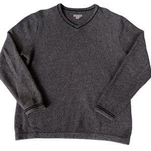 Carbon 2 Cobalt Sweater Mens Cotton Gray Long Sleeve Knit V Neck Pullover XL